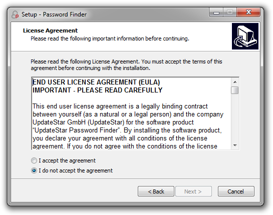 Password Finder Installation Wizard