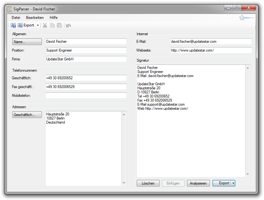 SigParser analyzing email signature data