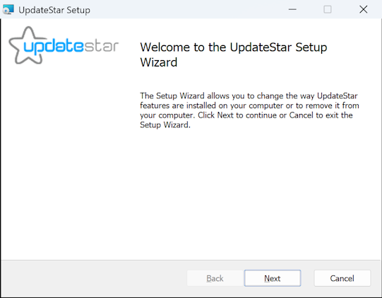 UpdateStar Installation Wizard